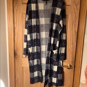 Glitzy Girl plaid plus duster